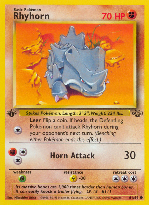 Rhyhorn (61/64) [Jungle 1st Edition] | Good Games North