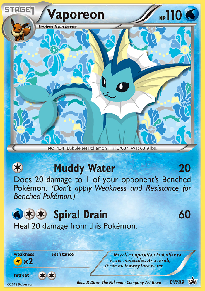 Vaporeon (BW89) [Black & White: Black Star Promos] | Good Games North