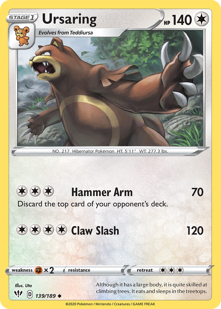 Ursaring (139/189) [Sword & Shield: Darkness Ablaze] | Good Games North