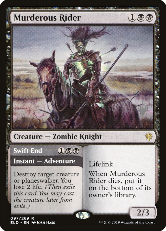 Murderous Rider // Swift End (Promo Pack) [Throne of Eldraine Promos] | Good Games North
