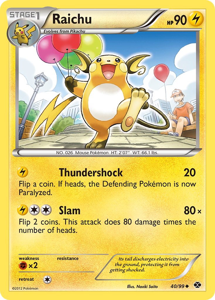 Raichu (40/99) (Cosmos Holo) (Blister Exclusive) [Black & White: Next Destinies] | Good Games North