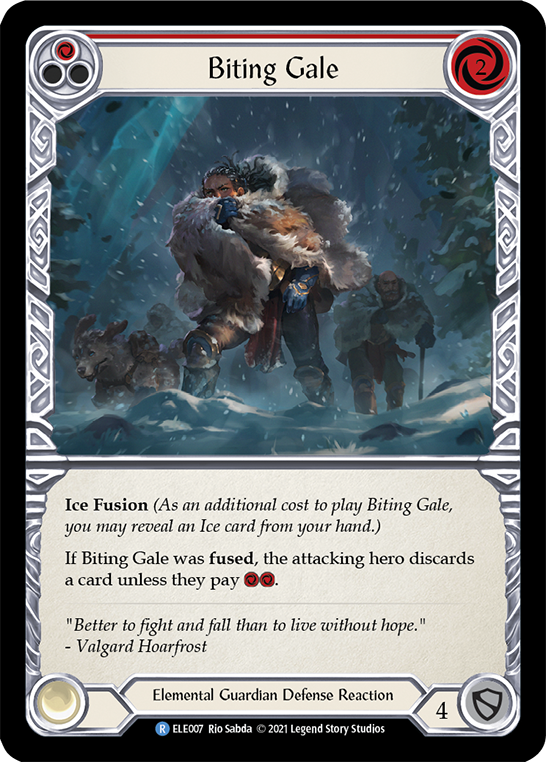 Biting Gale (Red) [ELE007] (Tales of Aria)  1st Edition Rainbow Foil | Good Games North