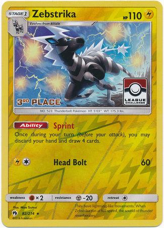 Zebstrika (82/214) (League Promo 3rd Place) [Sun & Moon: Lost Thunder] | Good Games North