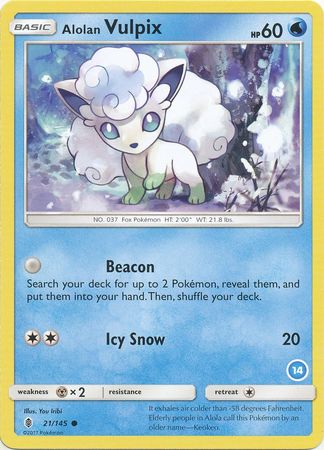 Alolan Vulpix (21/145) (Deck Exclusive #14) [Sun & Moon: Trainer Kit - Alolan Ninetales] | Good Games North