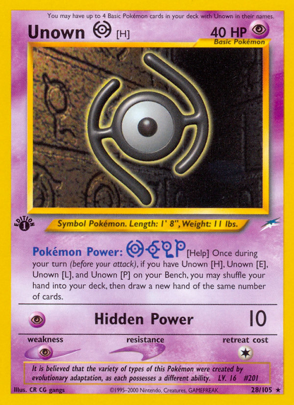 Unown [H] (28/105) [Neo Destiny 1st Edition] | Good Games North