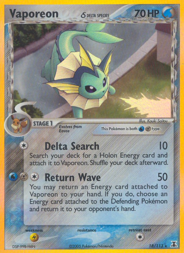 Vaporeon (18/113) (Delta Species) [EX: Delta Species] | Good Games North