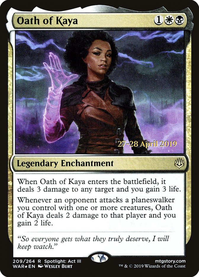 Oath of Kaya  [War of the Spark Prerelease Promos] | Good Games North