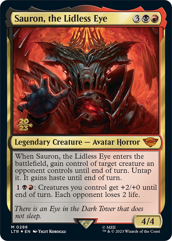 Sauron, the Lidless Eye [The Lord of the Rings: Tales of Middle-Earth Prerelease Promos] | Good Games North