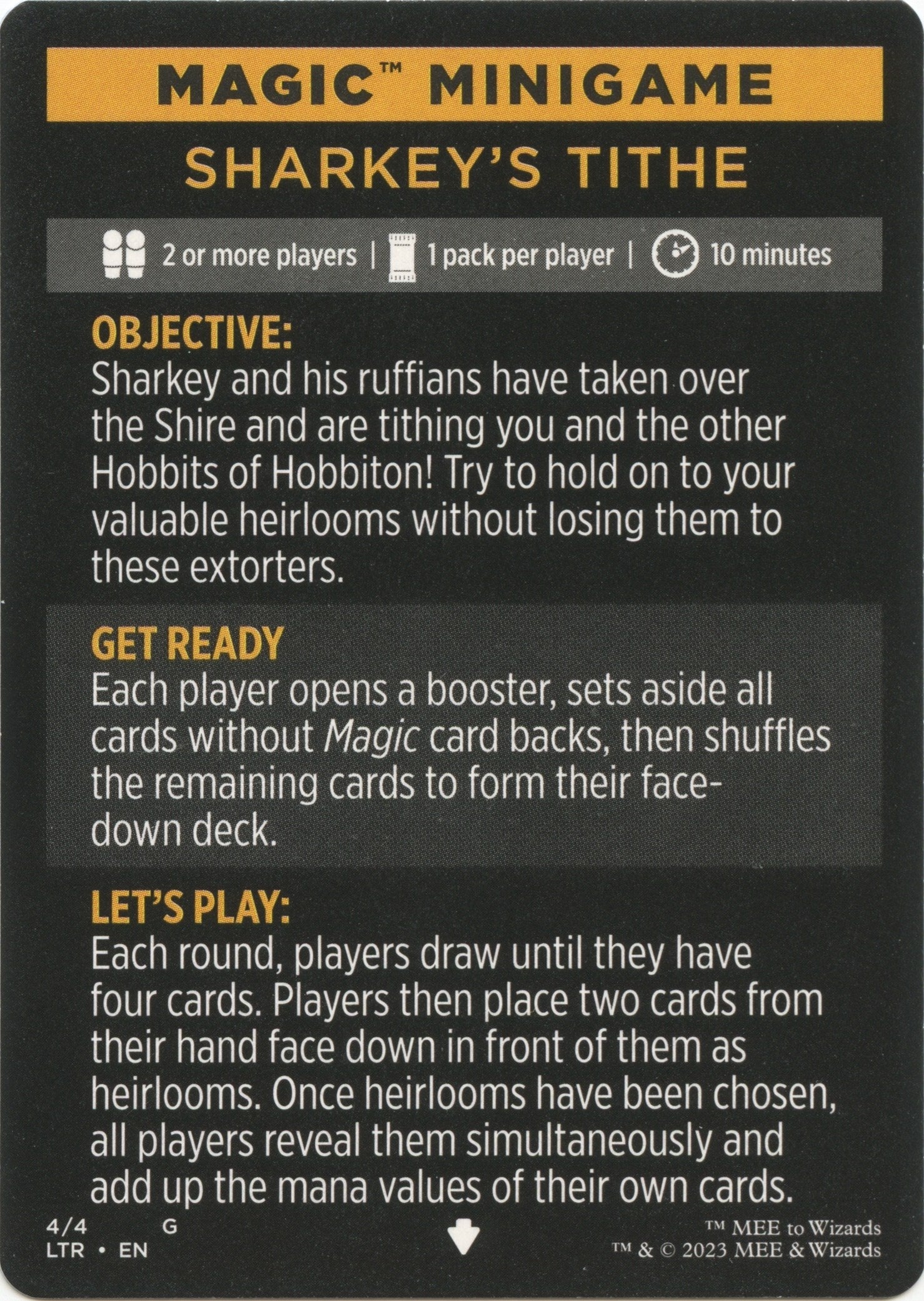 Sharkey's Tithe (Magic Minigame) [The Lord of the Rings: Tales of Middle-Earth Minigame] | Good Games North