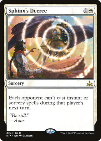 Sphinx's Decree [Rivals of Ixalan] | Good Games North