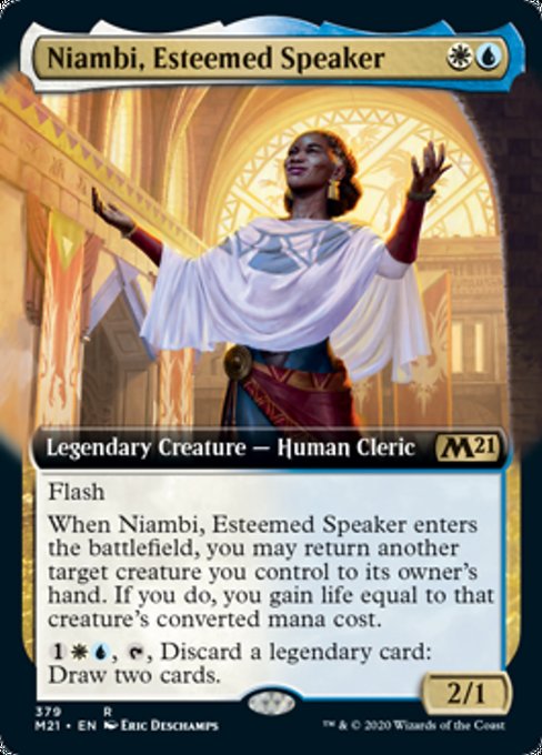 Niambi, Esteemed Speaker (Extended Art) [Core Set 2021] | Good Games North
