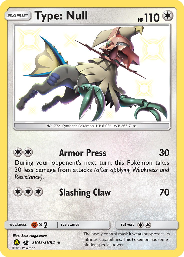 Type: Null (SV45/SV94) [Sun & Moon: Hidden Fates - Shiny Vault] | Good Games North