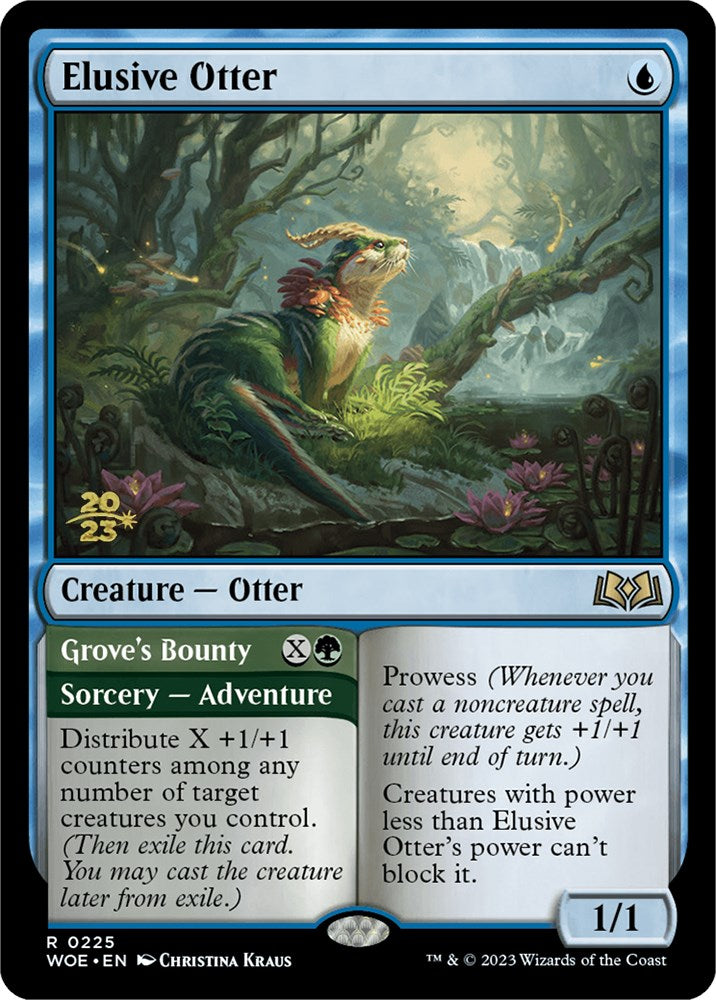 Elusive Otter // Grove's Bounty [Wilds of Eldraine Prerelease Promos] | Good Games North