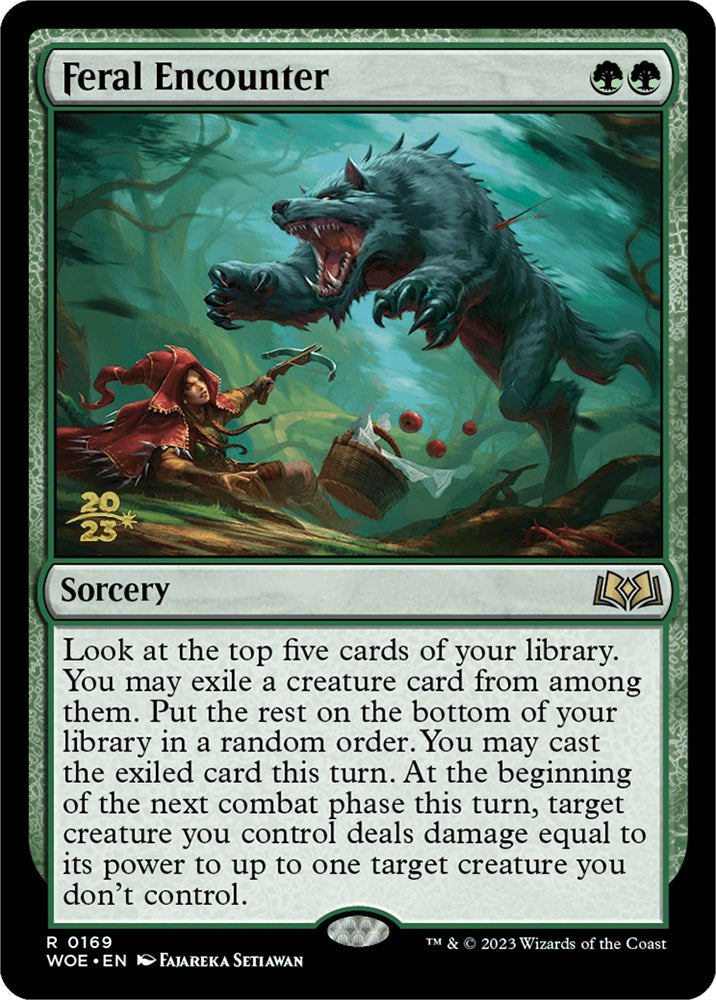 Feral Encounter [Wilds of Eldraine Prerelease Promos] | Good Games North