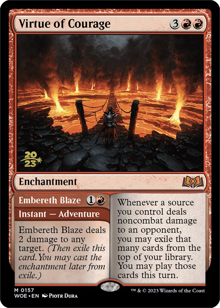 Virtue of Courage //Embereth Blaze (Promo Pack) [Wilds of Eldraine Promos] | Good Games North