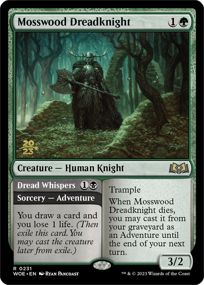 Mosswood Dreadknight // Dread Whispers [Wilds of Eldraine Prerelease Promos] | Good Games North