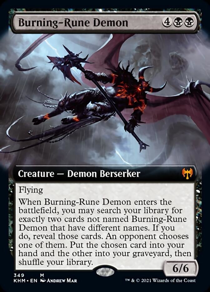 Burning-Rune Demon (Extended Art) [Kaldheim] | Good Games North