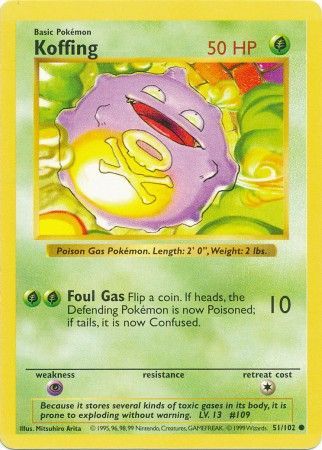Koffing (51/102) [Base Set Shadowless Unlimited] | Good Games North