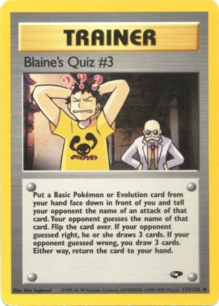 Blaine's Quiz #3 (112/132) [Gym Challenge Unlimited] | Good Games North