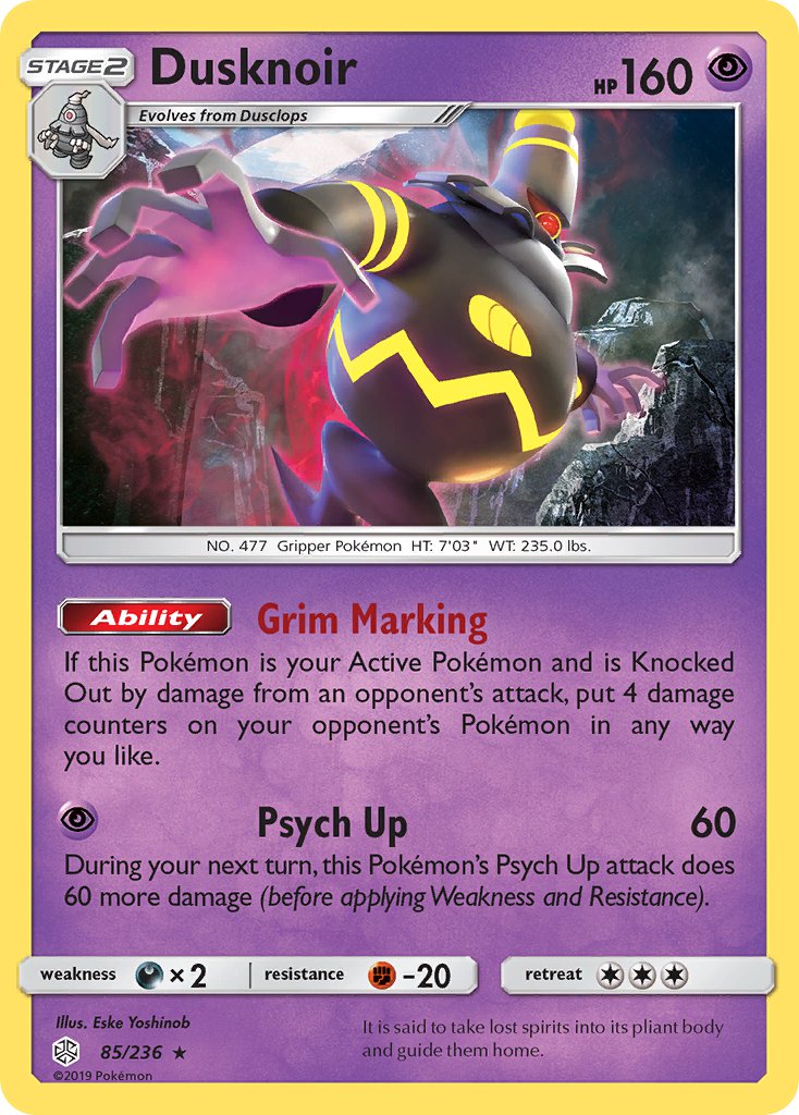 Dusknoir (85/236) (Prerelease Kit Exclusive) [Sun & Moon: Cosmic Eclipse] | Good Games North