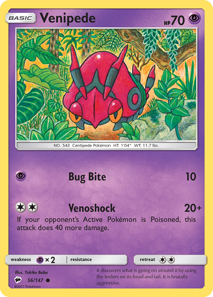 Venipede (56/147) [Sun & Moon: Burning Shadows] | Good Games North