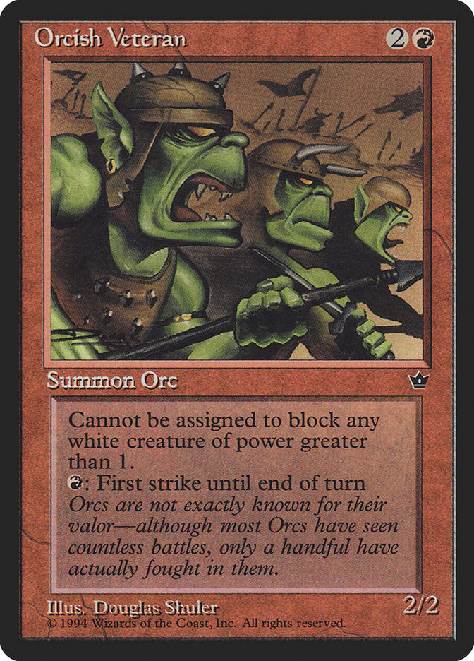 Orcish Veteran (Douglas Shuler) [Fallen Empires] | Good Games North