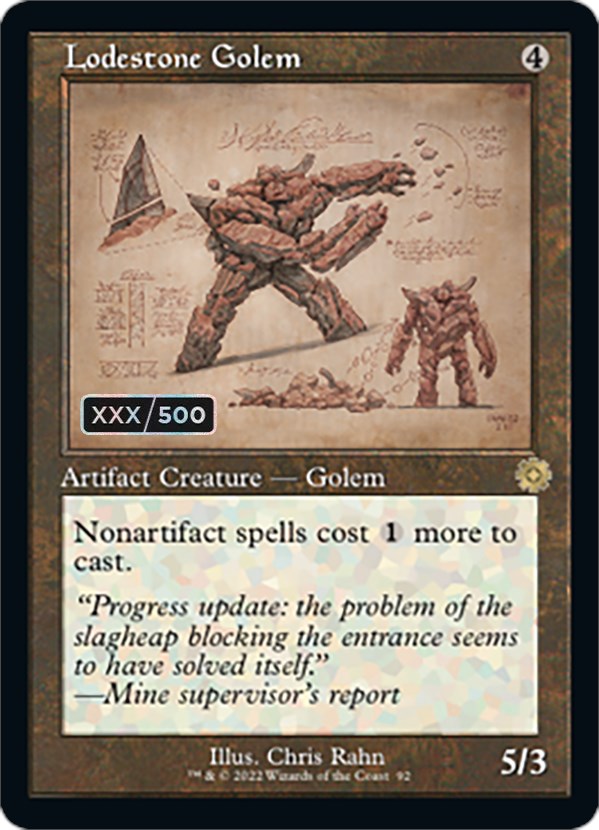 Lodestone Golem (Retro Schematic) (Serial Numbered) [The Brothers' War Retro Artifacts] | Good Games North