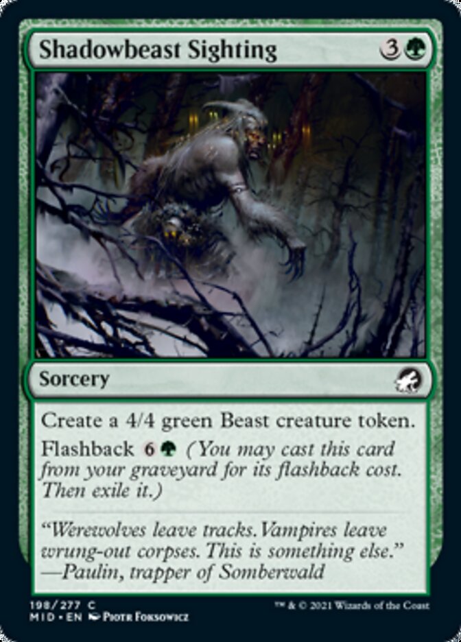 Shadowbeast Sighting [Innistrad: Midnight Hunt] | Good Games North