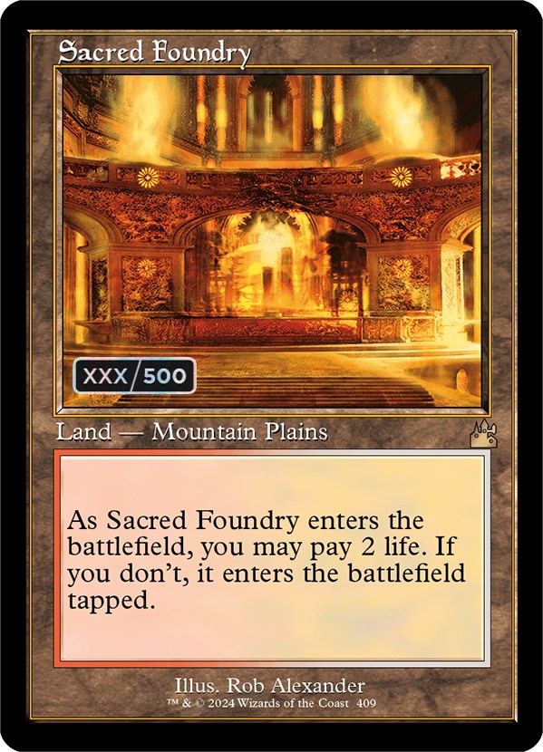 Sacred Foundry (Retro) (Serialized) [Ravnica Remastered] | Good Games North