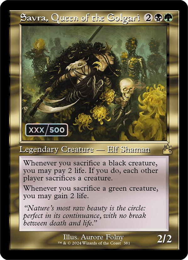 Savra, Queen of the Golgari (Retro) (Serialized) [Ravnica Remastered] | Good Games North