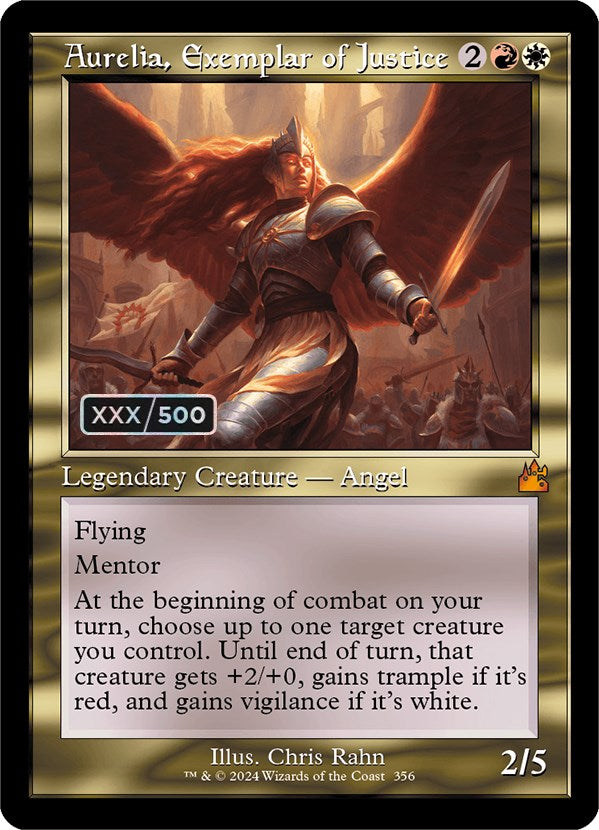 Aurelia, Exemplar of Justice (Retro) (Serialized) [Ravnica Remastered] | Good Games North