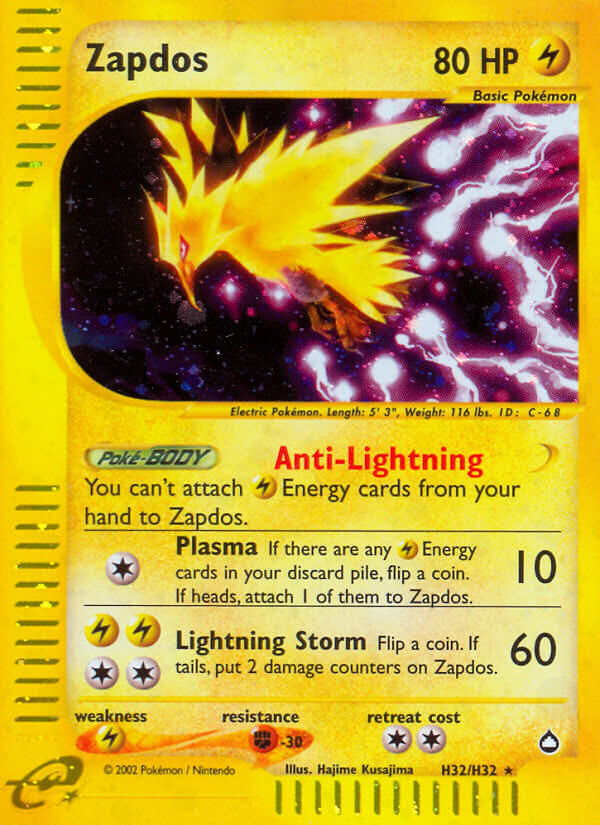 Zapdos (H32/H32) [Aquapolis] | Good Games North