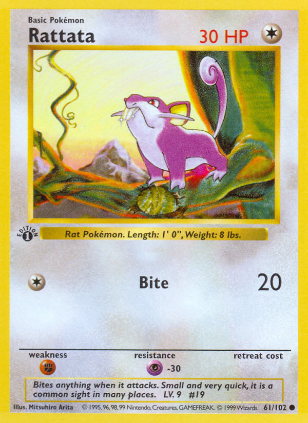 Rattata (61/102) (Shadowless) [Base Set 1st Edition] | Good Games North