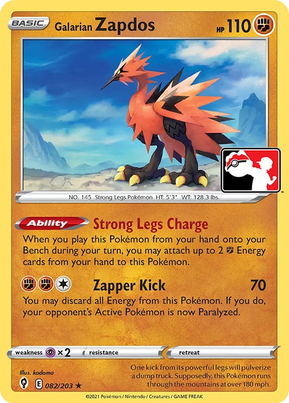 Galarian Zapdos (082/203) [Prize Pack Series One] | Good Games North