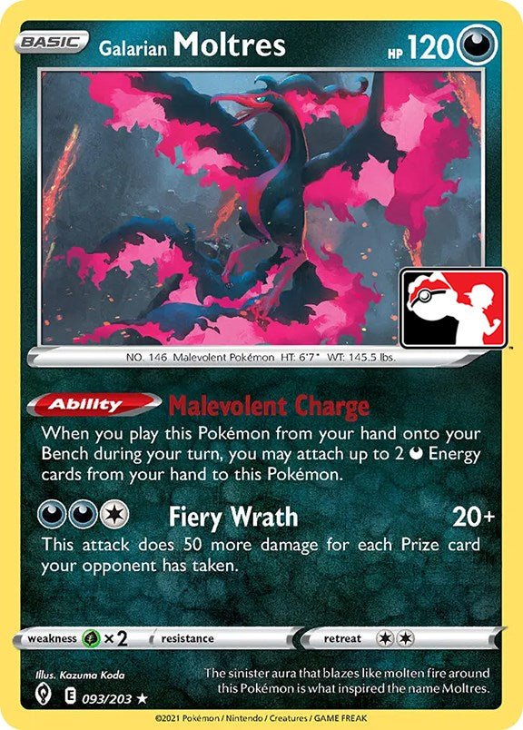 Galarian Moltres (093/203) [Prize Pack Series One] | Good Games North