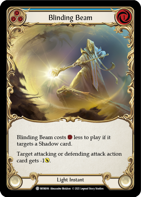 Blinding Beam (Blue) [MON086-RF] 1st Edition Rainbow Foil | Good Games North