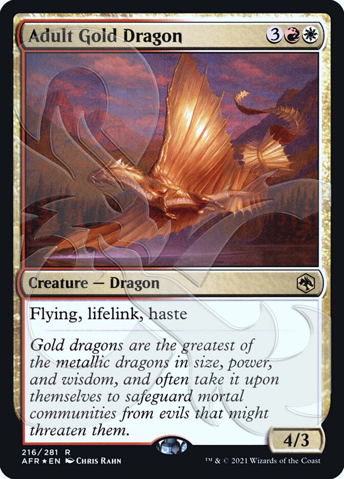 Adult Gold Dragon (Ampersand Promo) [Dungeons & Dragons: Adventures in the Forgotten Realms Promos] | Good Games North