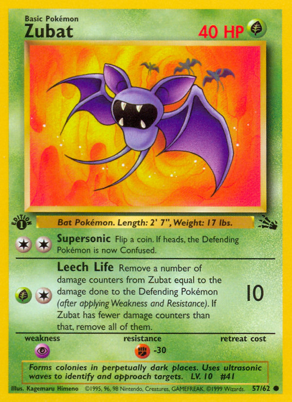 Zubat (57/62) [Fossil 1st Edition] | Good Games North