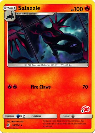 Salazzle (34/236) (Charizard Stamp #7) [Battle Academy 2020] | Good Games North