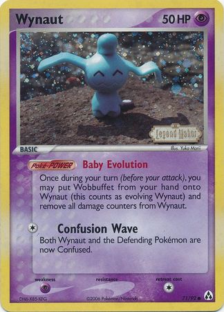 Wynaut (71/92) (Stamped) [EX: Legend Maker] | Good Games North