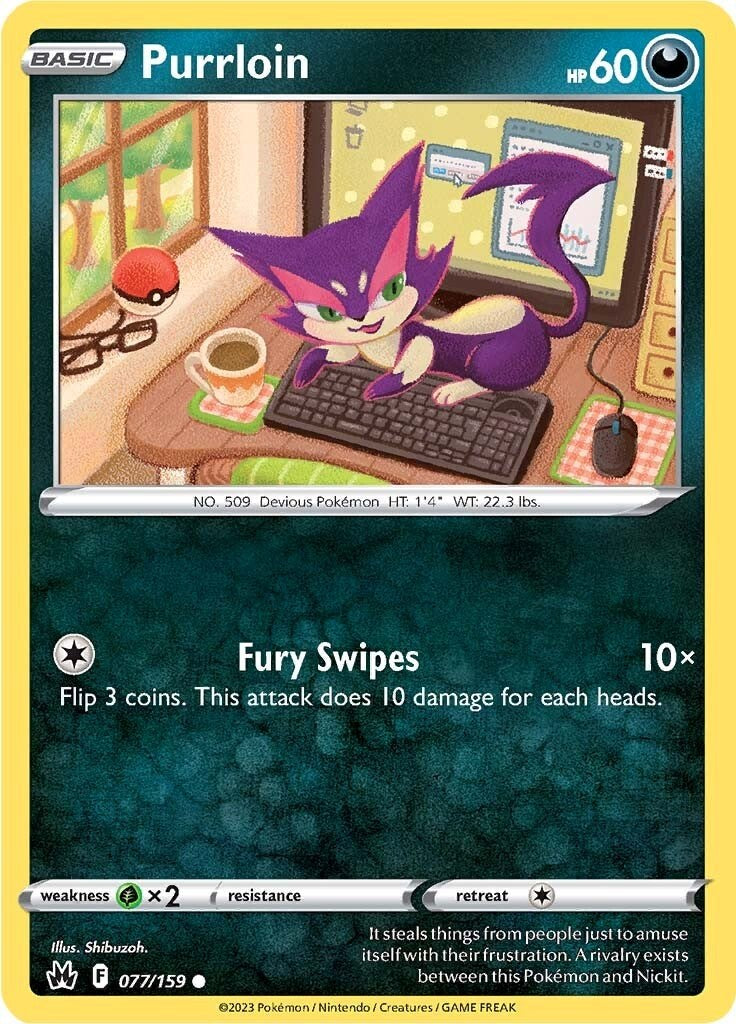 Purrloin (077/159) [Sword & Shield: Crown Zenith] | Good Games North