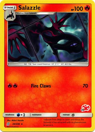 Salazzle (34/236) (Charizard Stamp #23) [Battle Academy 2020] | Good Games North