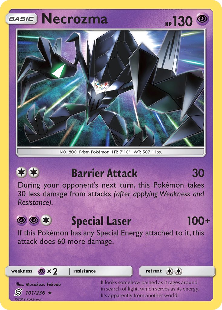 Necrozma (101/236) (Cracked Ice Holo) (Theme Deck Exclusive) [Sun & Moon: Unified Minds] | Good Games North