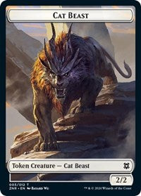 Cat Beast // Plant Double-sided Token [Zendikar Rising Tokens] | Good Games North