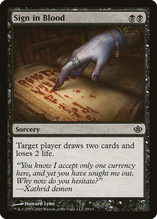 Sign in Blood [Duel Decks: Garruk vs. Liliana] | Good Games North