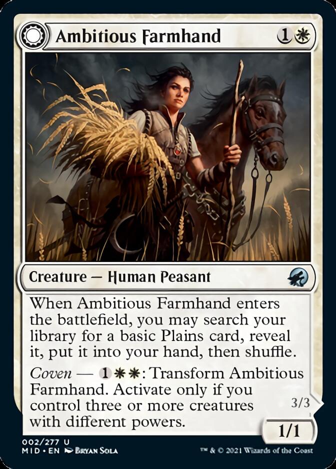 Ambitious Farmhand // Seasoned Cathar [Innistrad: Midnight Hunt] | Good Games North