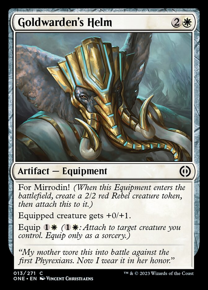 Goldwarden's Helm [Phyrexia: All Will Be One] | Good Games North