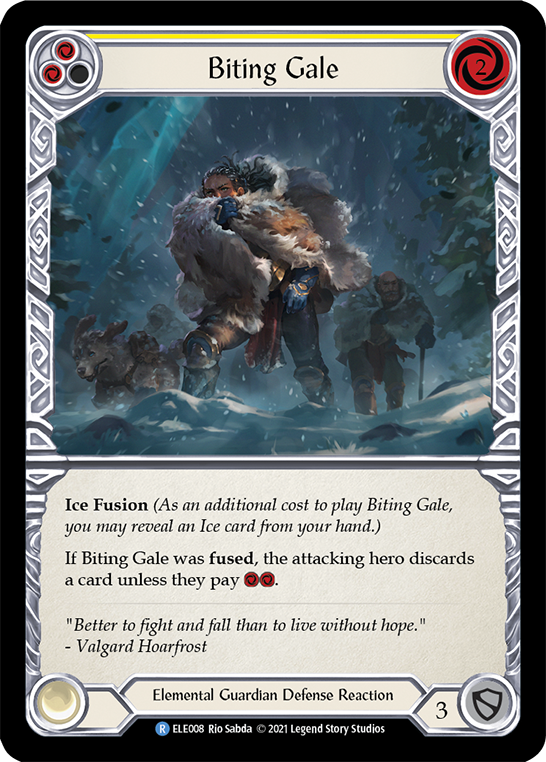 Biting Gale (Yellow) [ELE008] (Tales of Aria)  1st Edition Rainbow Foil | Good Games North