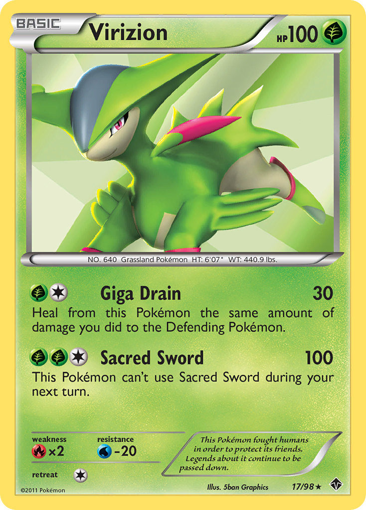 Virizion (17/98) [Black & White: Emerging Powers] | Good Games North