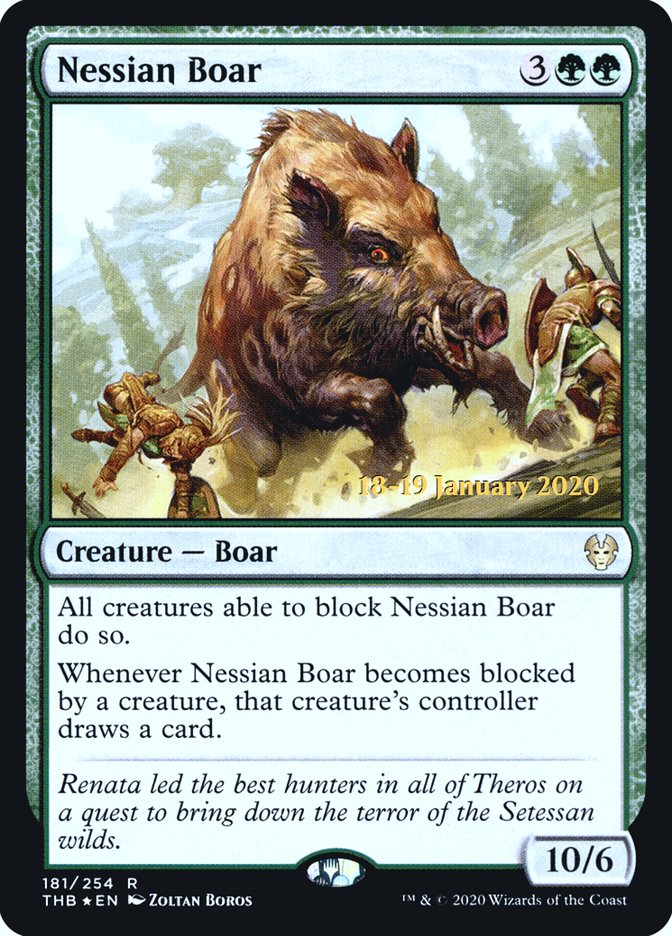 Nessian Boar [Theros Beyond Death Prerelease Promos] | Good Games North